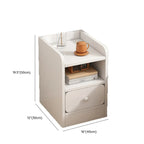 Comodino Semplice Bianco in Legno Naturale a 2 Cassetti