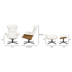 Jovan 31.5 Poltrona reclinabile in vera pelle con pouf