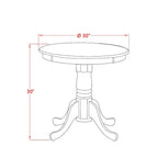 East West Furniture Eden - Tavolo da pranzo rotondo con base a piedistallo, colore burro e ciliegio