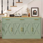 Mobile Buffet Celebalcony con Contenitore, Grande Mobile Contenitore da Cucina da 53,4 pollici con 3 Cassetti e 4 Ante, Ripiano Regolabile per Cucina, Soggiorno