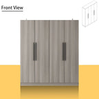 Armadio moderno freestanding in legno massiccio con ripiani