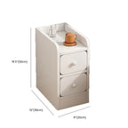 Comodino Semplice Bianco in Legno Naturale a 2 Cassetti