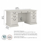 Scrivania Direzionale Bush Furniture Saratoga con Cassetti e Vani Contenitori