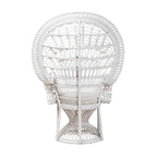 Poltrona a Pavone Moderna Bohemien in Rattan Naturale Bianco
