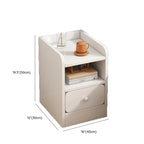 Comodino Semplice Bianco in Legno Naturale a 2 Cassetti