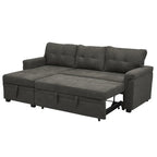 Divano componibile convertibile reversibile con letto estraibile, chaise longue con contenitore nascosto e gambe durevoli