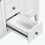 Mobile bagno con lavabo in ceramica, due ante e cinque cassetti