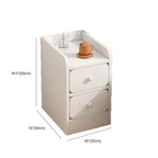 Comodino Semplice Bianco in Legno Naturale a 2 Cassetti