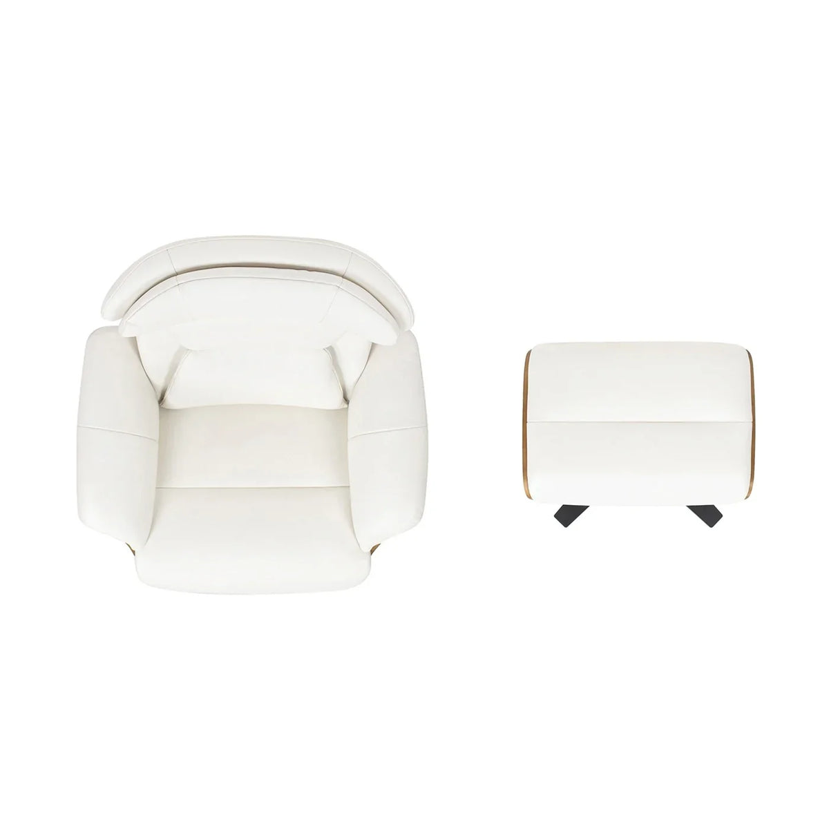 Jovan 31.5 Poltrona reclinabile in vera pelle con pouf