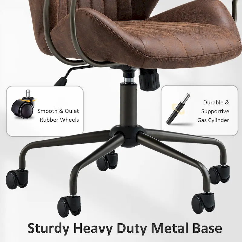 Sedia da ufficio ergonomica in pelle scamosciata Sedia da scrivania Supporto lombare