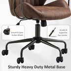 Sedia da ufficio ergonomica in pelle scamosciata Sedia da scrivania Supporto lombare
