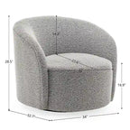 Poltrona girevole a barilotto imbottita KINWELL da 34 pollici (Set di 2)