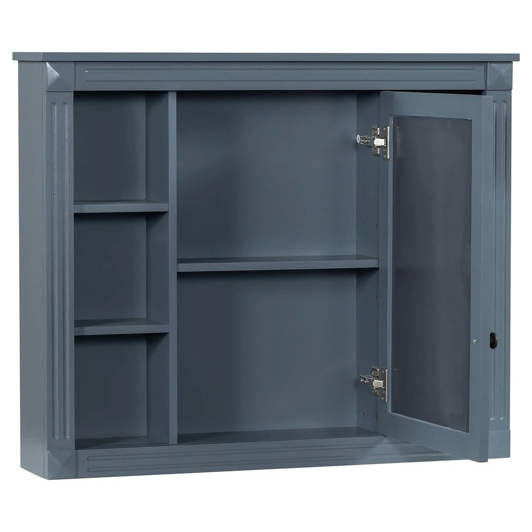 Mobile Bagno Moderno da 90cm con Lavabo Integrato e Specchiera, 2 Ante e 2 Cassetti