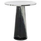 Tavolino d'appoggio rotondo alto in marmo Ghicu di SAFAVIEH Couture - 55,8 cm L x 53,3 cm P x 61 cm A - 53,3x53,3x61 cm