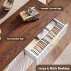 Cassettiera scanalata a 9 cassetti, Comò moderno, Mobile TV in legno, Design a profilo curvo, per soggiorno, corridoio