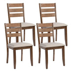 Sedie da pranzo in legno con schienale a doghe, set da 4