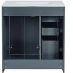 Mobile bagno singolo da 76 cm con lavabo, armadietto e 3 cassetti – Nero / Blu / Verde / Indaco / Bianco