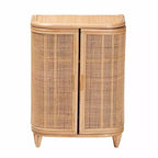 bali & pari Yanka Meuble de rangement en rotin naturel : Fait main, 2 étagères, design bohème