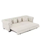 Canapé-lit gigogne 3-en-1 King Size Whisen Velvet et canapé convertible avec pouf mobile, design capitonné