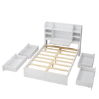 Struttura letto con 4 cassetti contenitore portatili sotto il letto