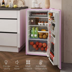 Mini Frigo da 90 litri con congelatore, Frigorifero Compatto Monoporta con Termostato Regolabile per Camera da Letto