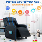 Poltrona Reclinabile Ergonomica Gymax per Bambini in Pelle con Poggiapiedi