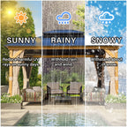 EROMMY Gazebo a tetto rigido, Pergola da esterno con doppio tetto, zanzariere e tende, Tenda da sole resistente per patio, cortile, feste in piscina