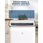 Climatiseur portable 15 000 BTU, unité de climatisation portable 3-en-1 avec déshumidificateur et ventilateur, mode veille, télécommande et panneau LED, rafraîchit 850 pieds carrés, silencieux