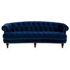 Divano Chesterfield trapuntato in velluto La Rosa 84 Mid-Century Modern