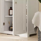 Meuble bas de salle de bain HOMCOM avec étagère réglable, meuble de rangement de salle de bain autoportant avec 4 tiroirs et 2 portes, blanc