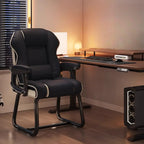 Fauteuil de direction ergonomique en cuir jaune à dossier haut
