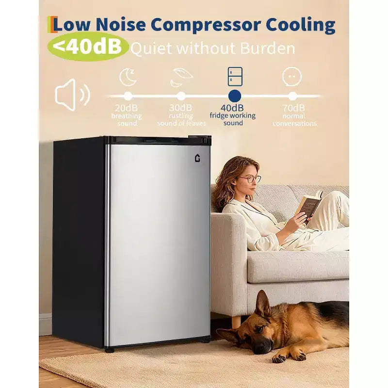 Mini Frigo da 127 Litri con Congelatore, Frigorifero Compatto con Porta Reversibile, Termostato Regolabile ad Alta Efficienza Energetica, Piccolo Frigo