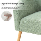 Poltrona Sheila Modern 30 W Boucle con gambe in legno massello, set da 2 di HULALA HOME