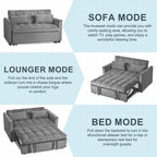 Divanetto futon moderno in velluto con schienale reclinabile e tasche, 2 posti – Grigio scuro / Grigio chiaro / Blu / Nero