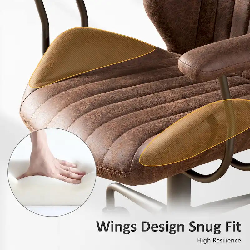 Sedia da ufficio ergonomica in pelle scamosciata Sedia da scrivania Supporto lombare