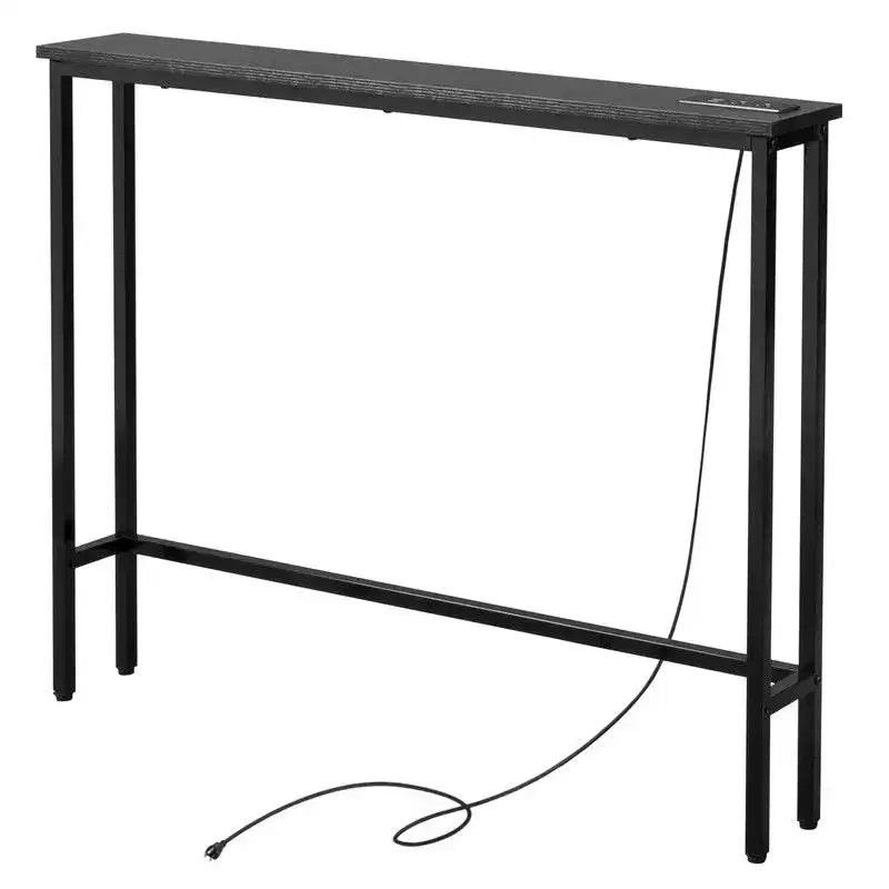 Table d'entrée marron rouille 1 pièce en fer Triamine 100*15*79cm avec prises