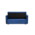 Divanetto futon moderno in velluto con schienale reclinabile e tasche, 2 posti – Grigio scuro / Grigio chiaro / Blu / Nero