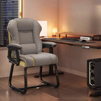 Fauteuil de direction ergonomique en cuir jaune à dossier haut