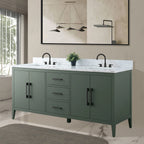Mobile lavabo doppio Vanity Art 72 per bagno con piano in marmo composito