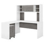 Bureau d'angle Echo avec huche et tiroirs