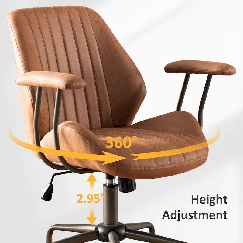 Sedia da ufficio ergonomica in pelle scamosciata Sedia da scrivania Supporto lombare