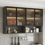 Madia pensile da cucina grigia in legno