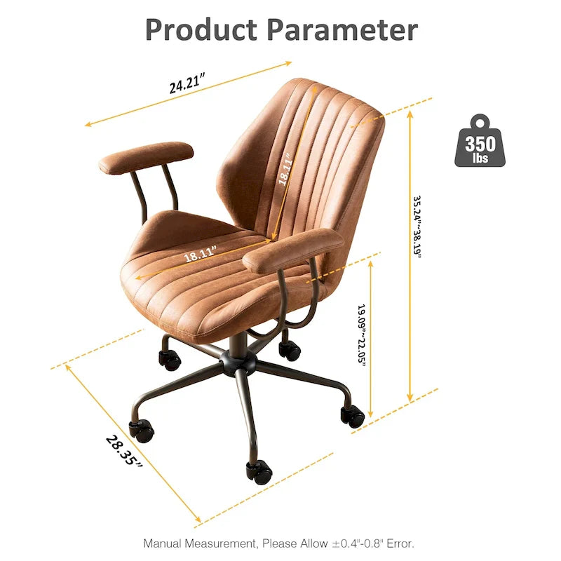 Sedia da ufficio ergonomica in pelle scamosciata Sedia da scrivania Supporto lombare