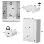 Armadio guardaroba cabina armadio 59W grande armadio indipendente bianco