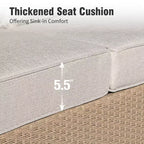 Captiva Designs Salon de jardin 6 pièces de luxe en osier avec accoudoirs incurvés et coussins