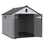 Casetta da giardino in resina per esterni, in plastica, per tutte le stagioni, con pavimento, 6 x 4 piedi/6 x 8 piedi/8 x 6 piedi/8 x 10 piedi, Spire Tool Shed
