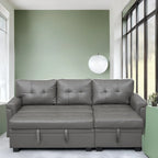 Divano sezionale reversibile con letto estraibile, chaise longue con contenitore nascosto, gambe durevoli,