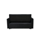 Divanetto futon moderno in velluto con schienale reclinabile e tasche, 2 posti – Grigio scuro / Grigio chiaro / Blu / Nero