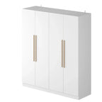 Armadio moderno freestanding in legno massiccio con ripiani