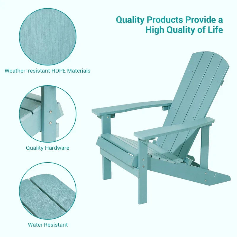 Bonosuki Sedie Adirondack da Esterno in Legno Resistente alle Intemperie - Set da 4